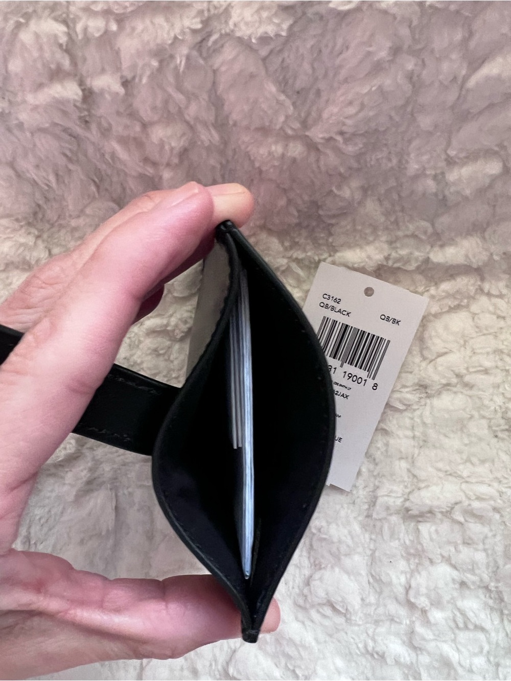 Coach black Leather Card Holder with Snap Closure - Men Accessories - Picture 3 of 4